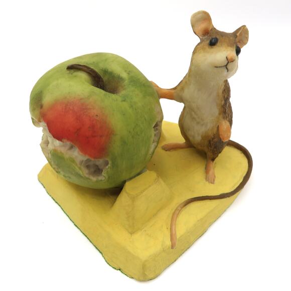 Coalport Fine Art Figurines Mouse with Apple on Cheese Hand Painted England Rare - Picture 2 of 10